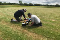 Ian helps Chris get his Jamison ready for flight